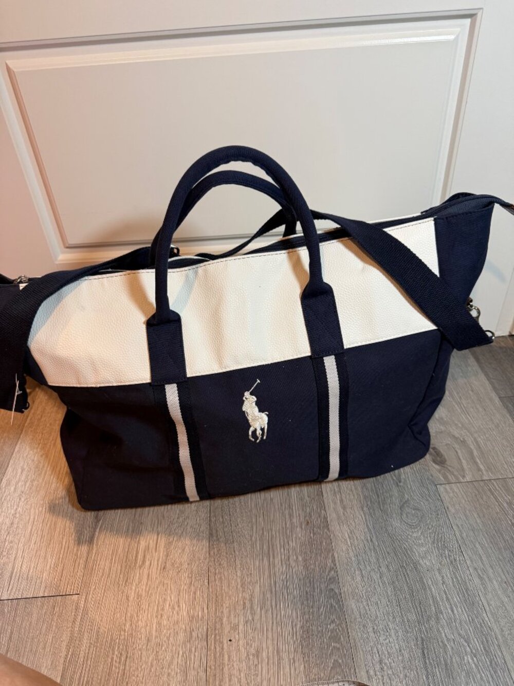 Ralph Lauren Navy Canvas Duffle Bag with Polo Logo